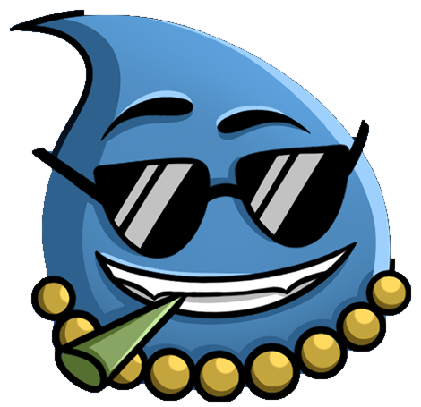 Lucky Maskottchen — Cool Drop mit Brille & Goldkette